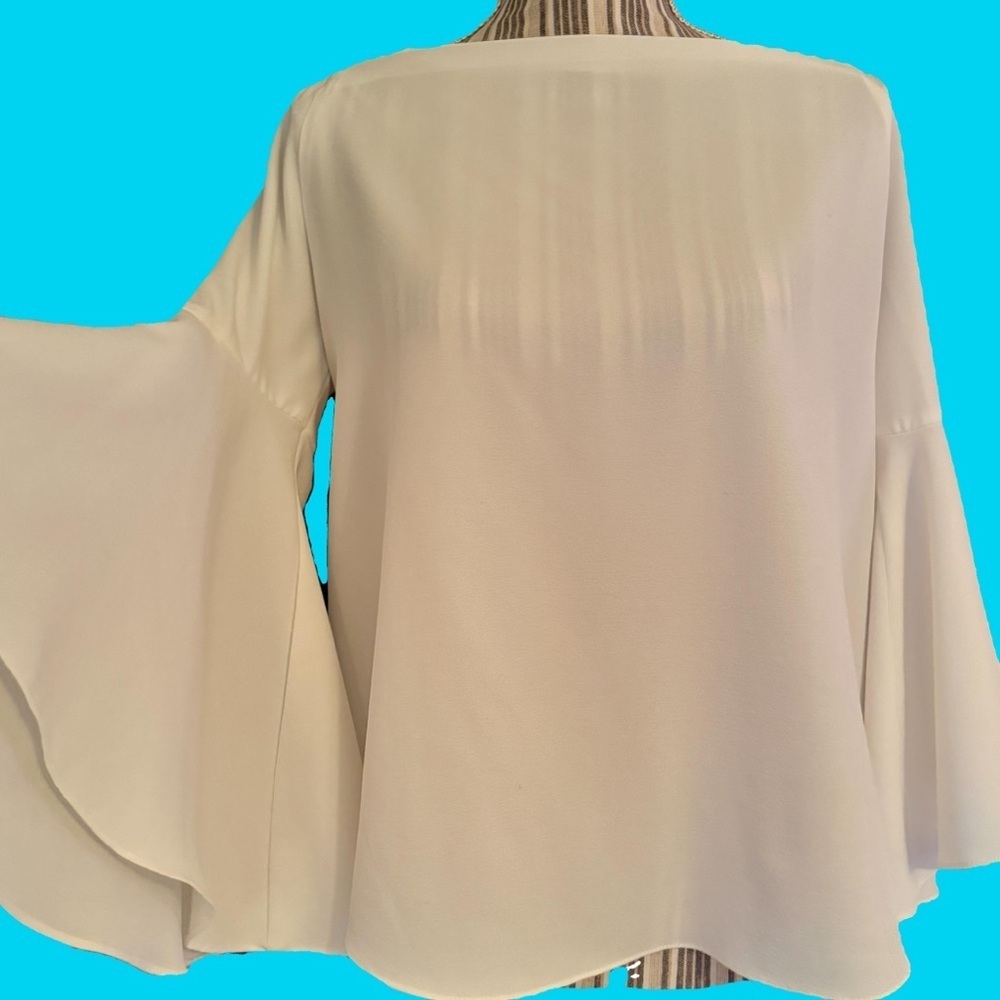 Bar III White off the Shoulder Blouse with Bell Sleeves